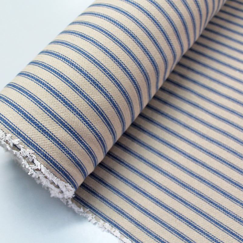 Dead Stock - Stripe Linen - Natural/Taupe