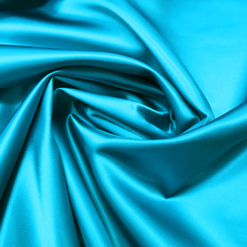 Turquoise Blue Satin Fabric | Dressmaking Satin | Fabrics Galore