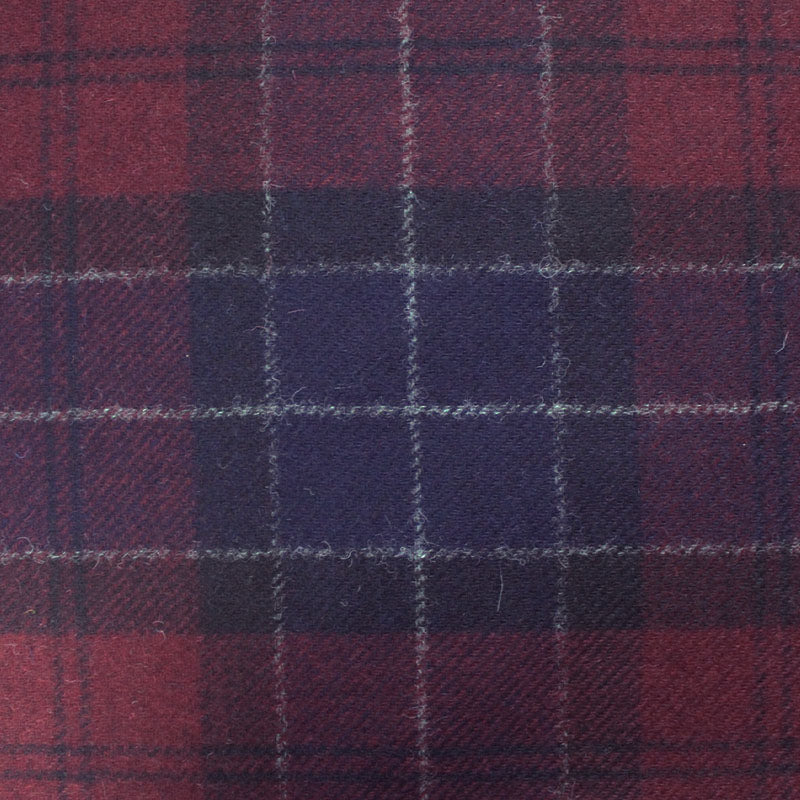 Navy Blue and White Plaid | Woven Wool Fabric | 12oz | 80/20 | 54 Wide |  By the Yard