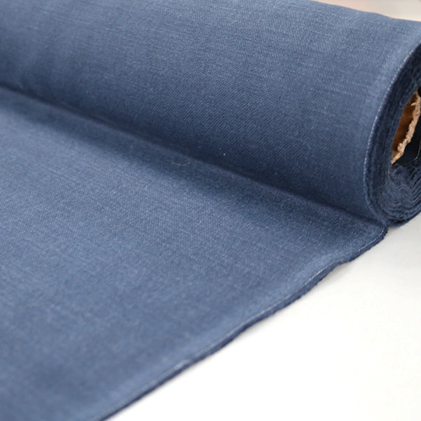 Home Furnishing Cotton Fabric Brushed Panama Weave - Plain Navy