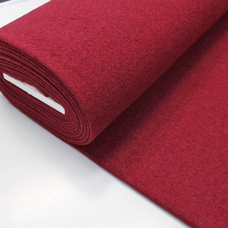 100% Virgin Wool  Red Boiled Wool Fabric