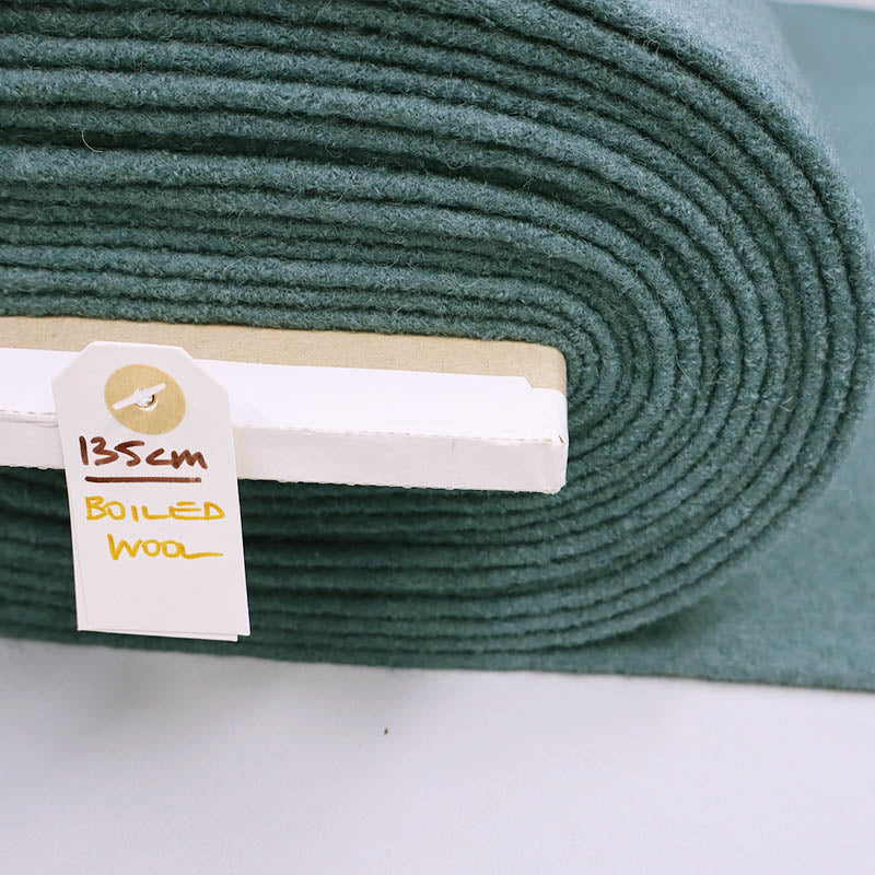 100% Wool Duck Egg Green Boiled Wool Fabric