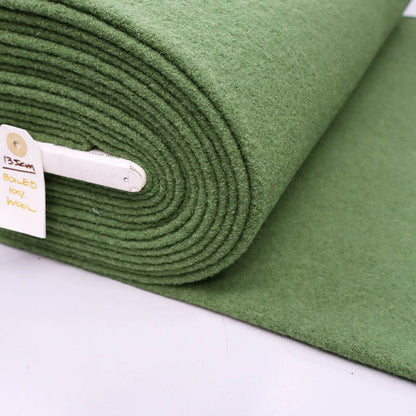 100% Wool Boiled Wool Fabric - Lawn Green