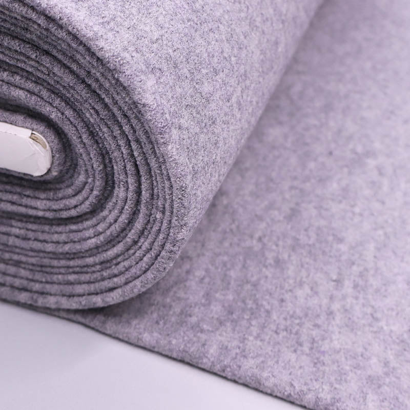 Pale Grey Boiled 100% Wool Fabric