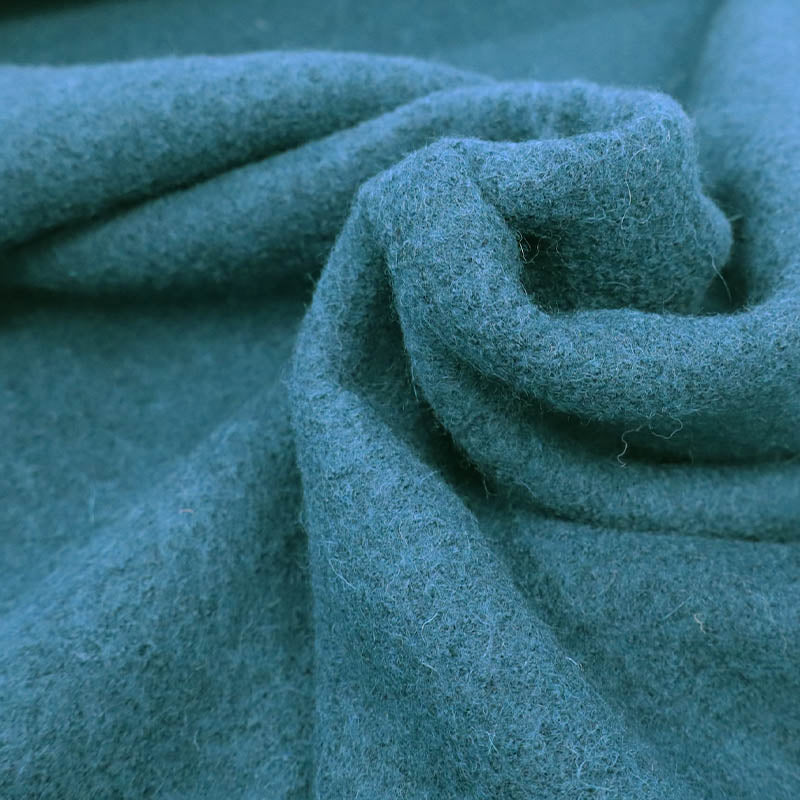 100% Boiled Wool - Petrol Blue