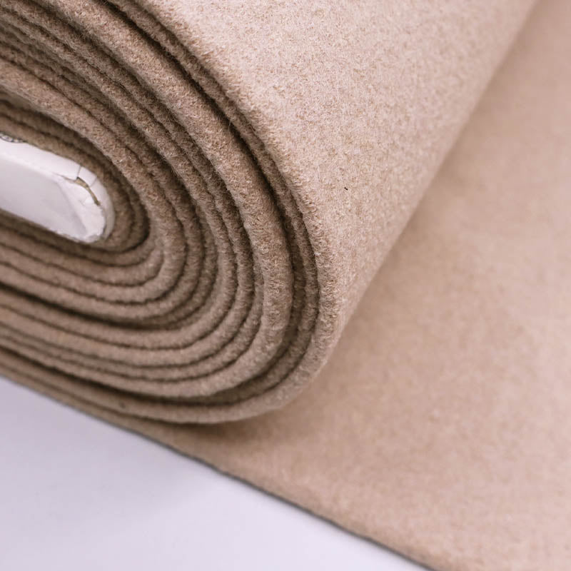 100% Wool Plain Taupe Boiled Wool Fabric