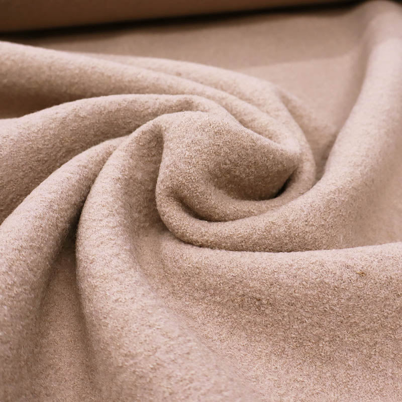 100% Wool Plain Taupe Boiled Wool Fabric