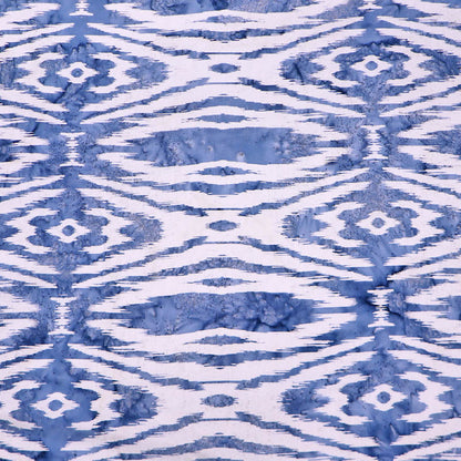 100% Cotton Blue and White Batik Fabric Ikat like design