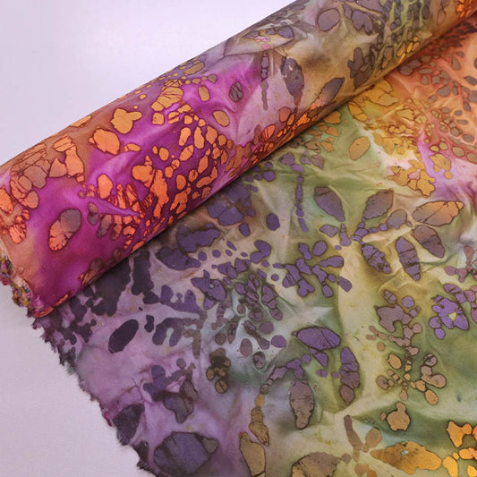 100% Cotton Purple and Brown Batik Fabric