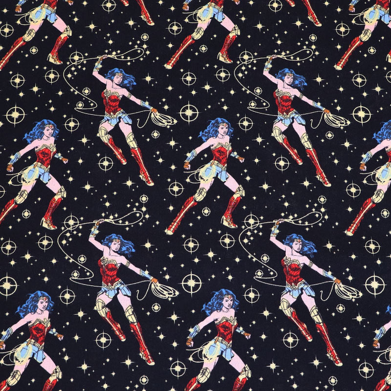 100% Cotton Black Wonder Woman Fabric