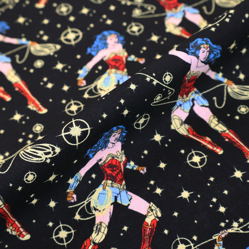 100% Cotton Black Wonder Woman Fabric