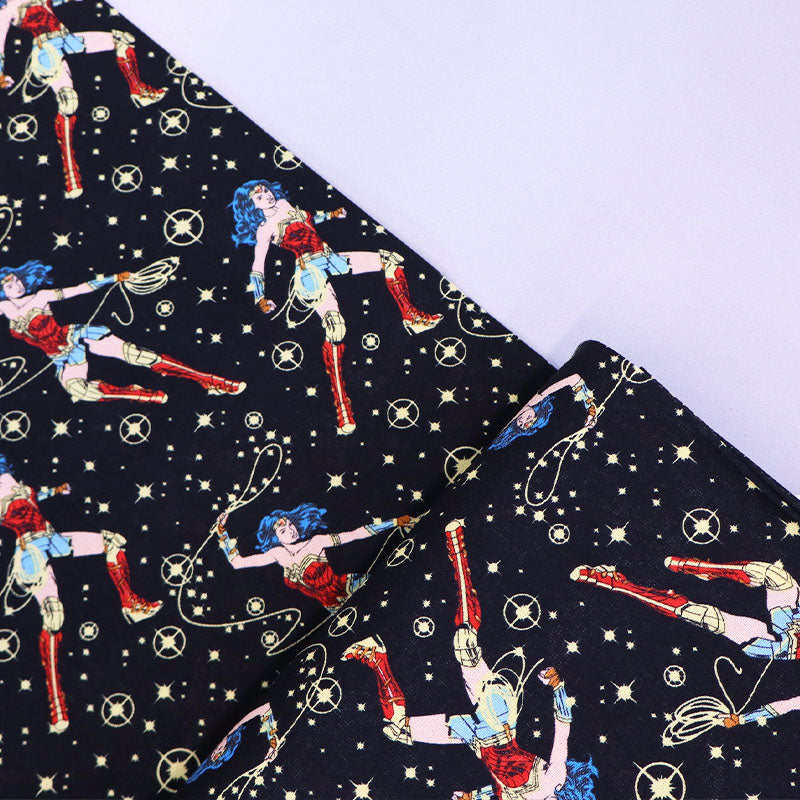 100% Cotton  Black Wonder Woman Fabric