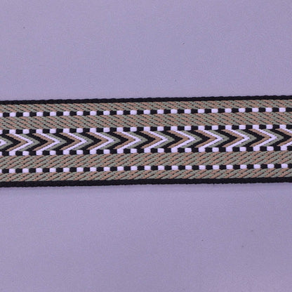 Black and Khaki Braided Webbing 100% polyester