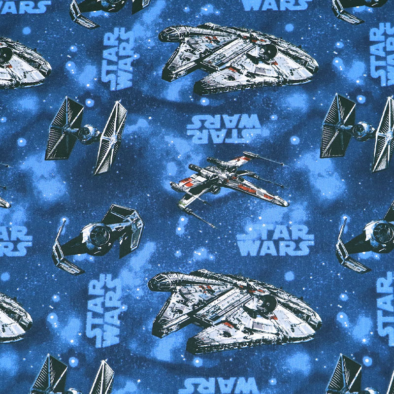 Star Wars Millennium Falcon Licensed Fabric Blue 100% cotton