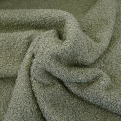 100% Microfibre Polyester Moss Green Boucle Fabric