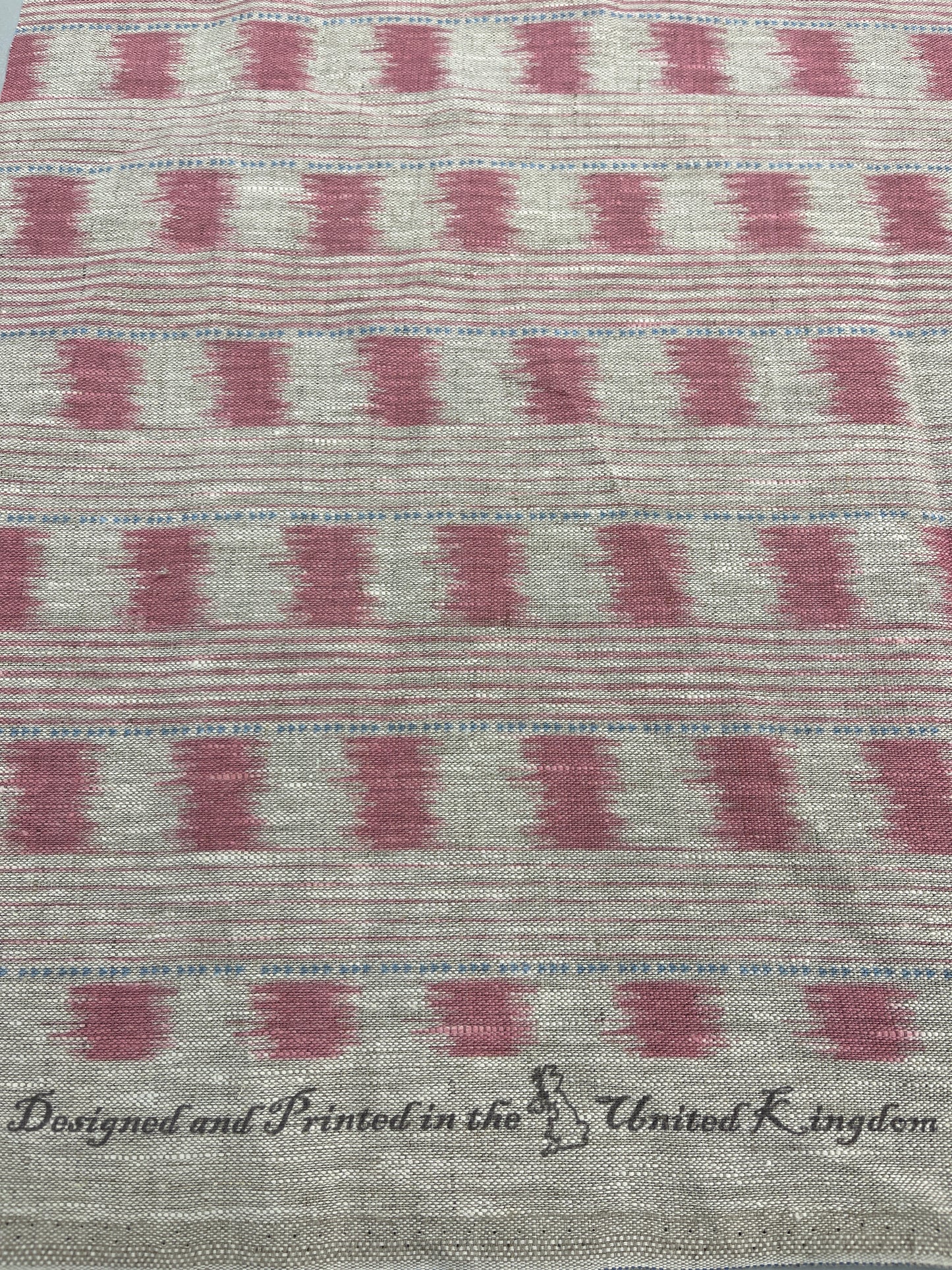 Home Furnishing Linen - Ikat Esque - Pink and Blue