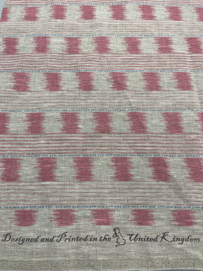 Home Furnishing Linen - Ikat Esque - Pink and Blue