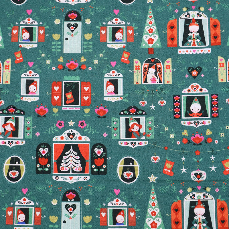 100% Cotton Green Christmas Fabric - Preparation