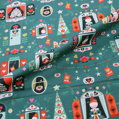 100% Cotton Green Christmas Fabric - Preparation