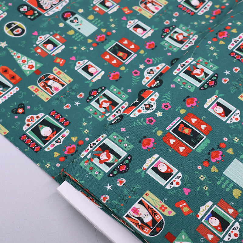 100% Cotton Green Christmas Fabric - Preparation