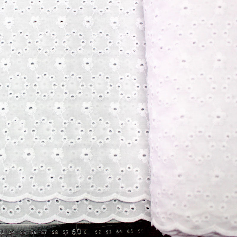 White cotton eyelet sale fabric