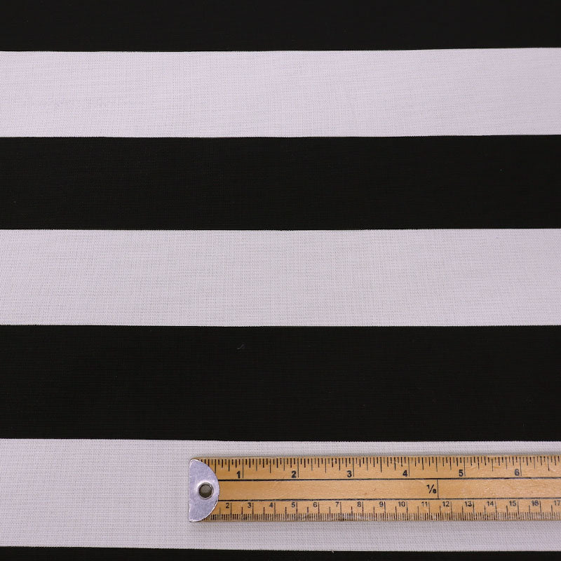 Cotton Canvas Stripe - Black and Cream