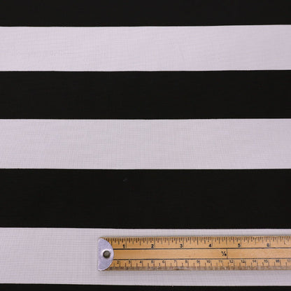 Cotton Canvas Stripe - Black and Cream