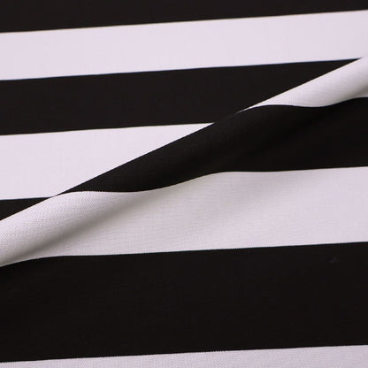 Cotton Canvas Stripe - Black and Cream