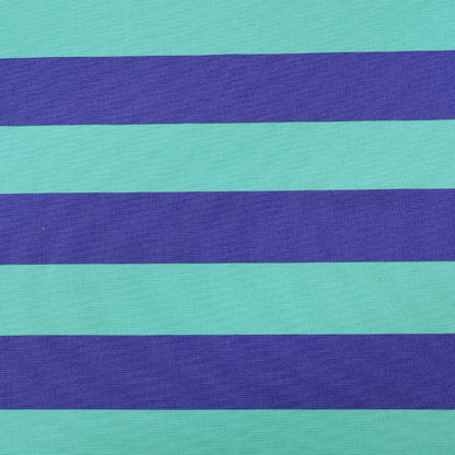 Cotton Canvas Stripe - Mint and Cornflower