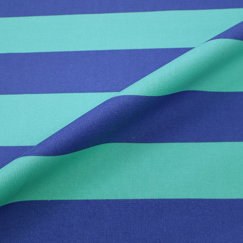 Cotton Canvas Stripe - Mint and Cornflower