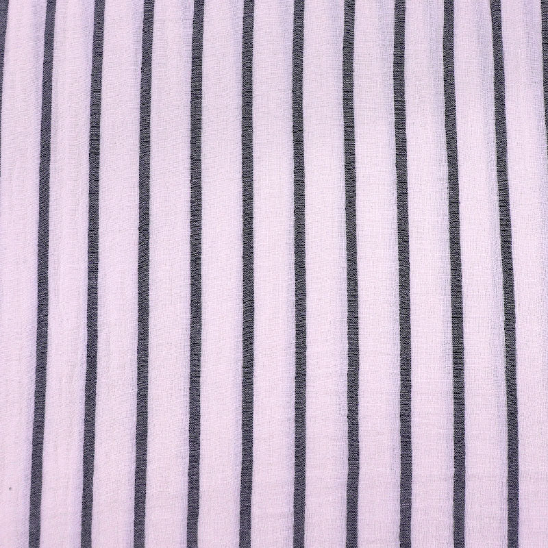 Cotton Double Gauze - Breton Stripe - Charcoal