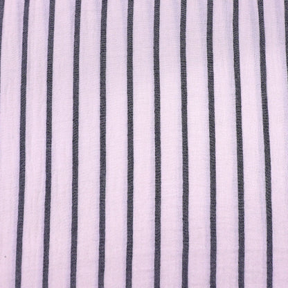 Cotton Double Gauze - Breton Stripe - Charcoal