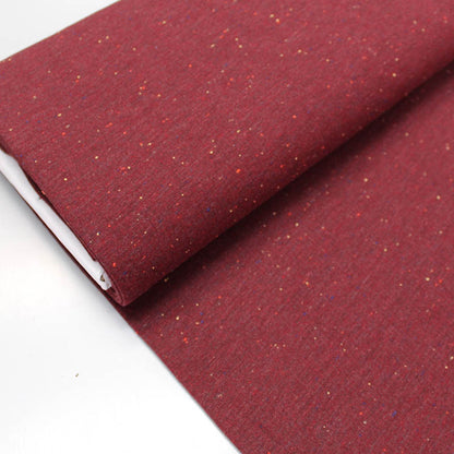 Burgundy Red cotton elastane Sweatshirt Fabric