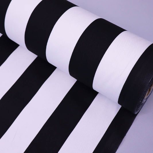 100% Cotton Black and White Striped Gabardine Twill Fabric