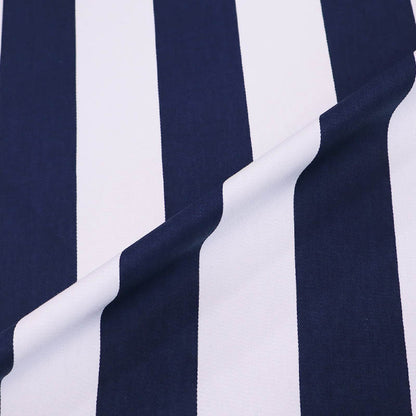 100% Cotton Navy and White Striped Gaberdine Twill Fabric