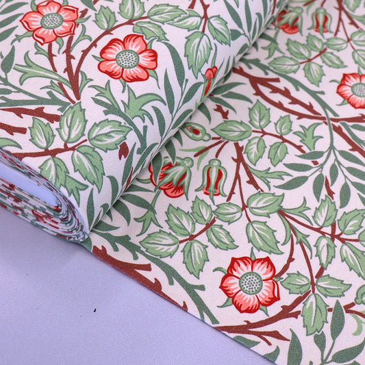 95% Cotton 5% Elastane Cream Floral Jersey Fabric