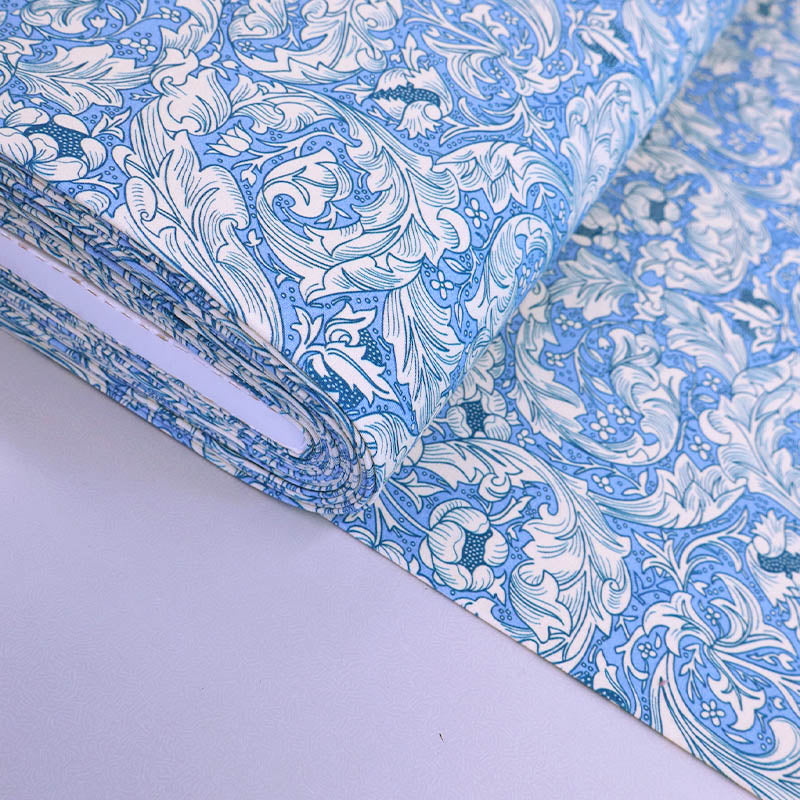 95% Cotton 5% Elastane Pale Blue Floral Jersey Fabric