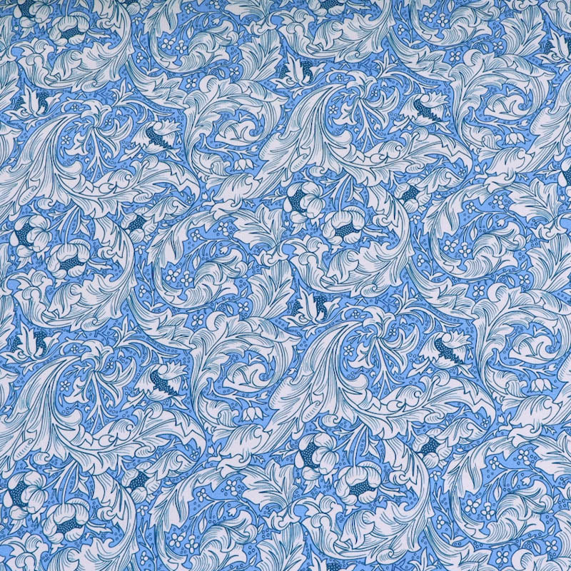 95% Cotton 5% Elastane Pale Blue Floral Jersey Fabric