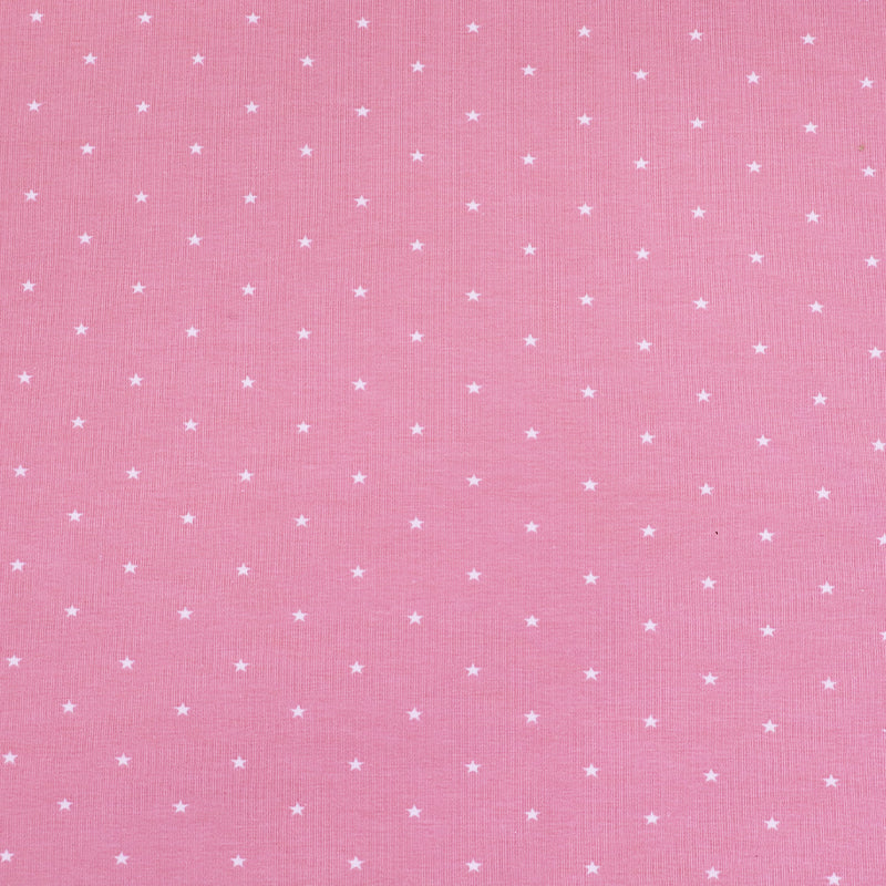 95% Cotton 5% Elastane Pink Star Print Jersey Fabric