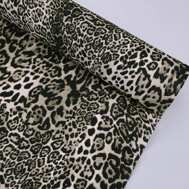 Cotton Poplin - Leopard Print - Snowy