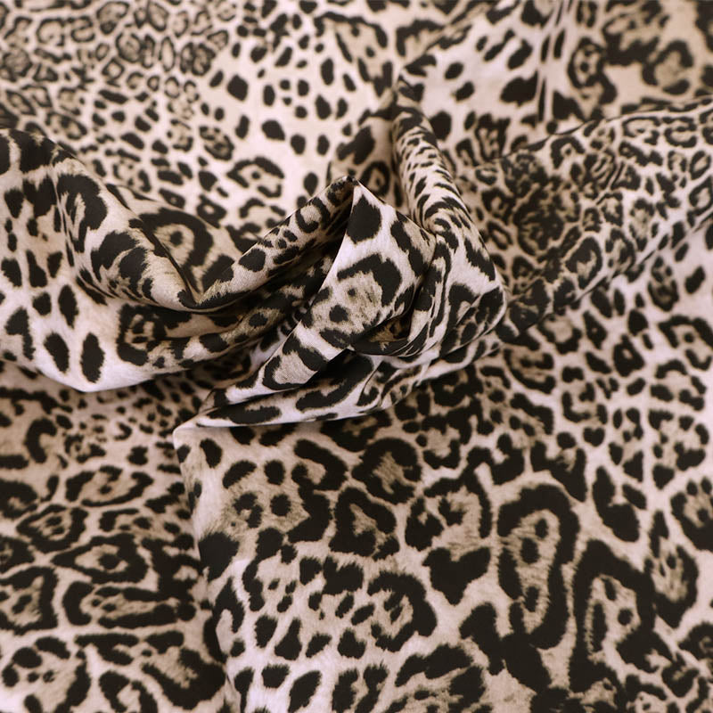 Leopard Print Fabric | Cotton Poplin | Snowy – Fabrics Galore