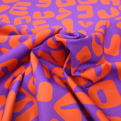 Cotton Poplin - Love Letters - Orange and Purple