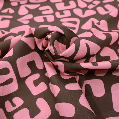 Cotton Poplin - Love Letters - Pink and Brown