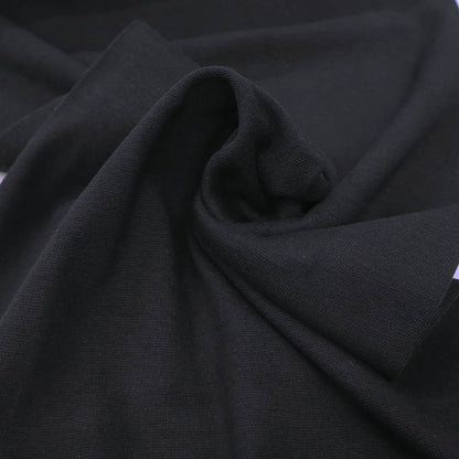 95% Cotton 5% Elastane Black Tubular Ribbing Fabric