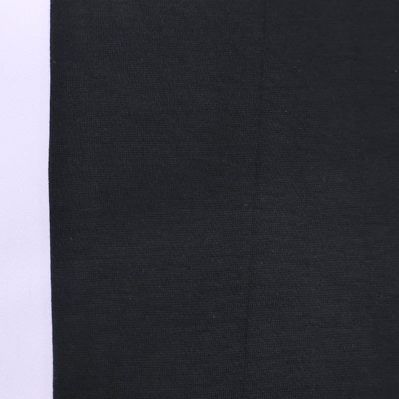 95% Cotton 5% Elastane Black Tubular Ribbing Fabric