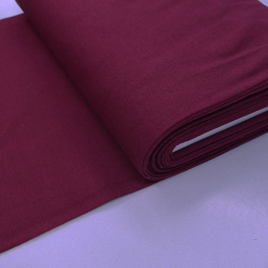 95% Cotton 5% Elastane Burgundy Red Tubular Ribbing Fabric