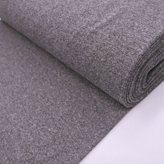 65% Cotton 30% Polyester 5% Elastane Mid Marl Grey Ribbing Fabric