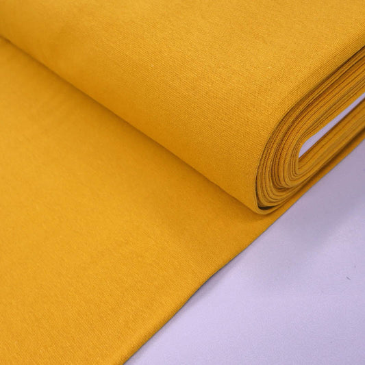 95% Cotton 5% Elastane Mustard Yellow Tubular Ribbing Fabric