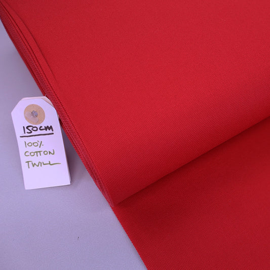 100% Cotton Red Cotton Twill Fabric