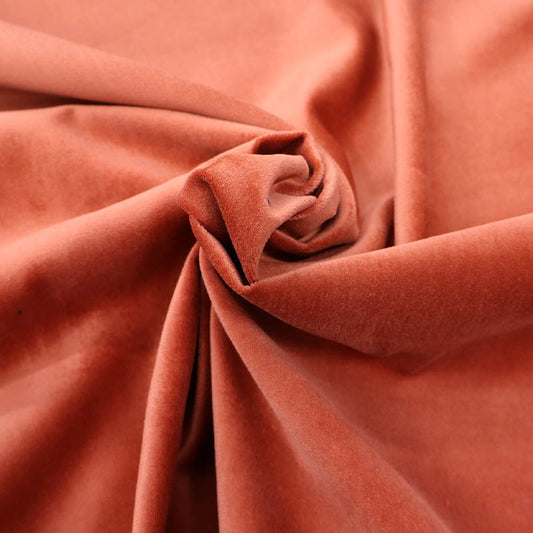 100% Cotton Burnt Orange Velveteen Fabric